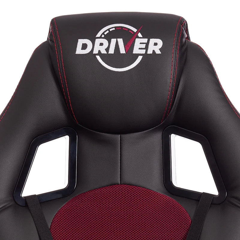 Кресло DRIVER (22), кож/зам/ткань, черный/бордо, 36-6/TW-13 | изображение 7