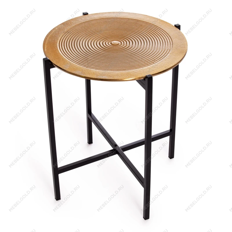 Столик кофейный Secret De Maison BLOOM ( mod. 11873-B ), алюминиевый сплав, 46*46*51 см, черный/античная медь | изображение 2