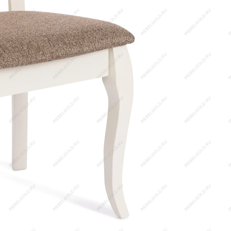 Стул -Андромеда/Andromeda, дерево гевея, 47х55,5х107 см, Ivory white, ткань коричневая S168-7 | изображение 7
