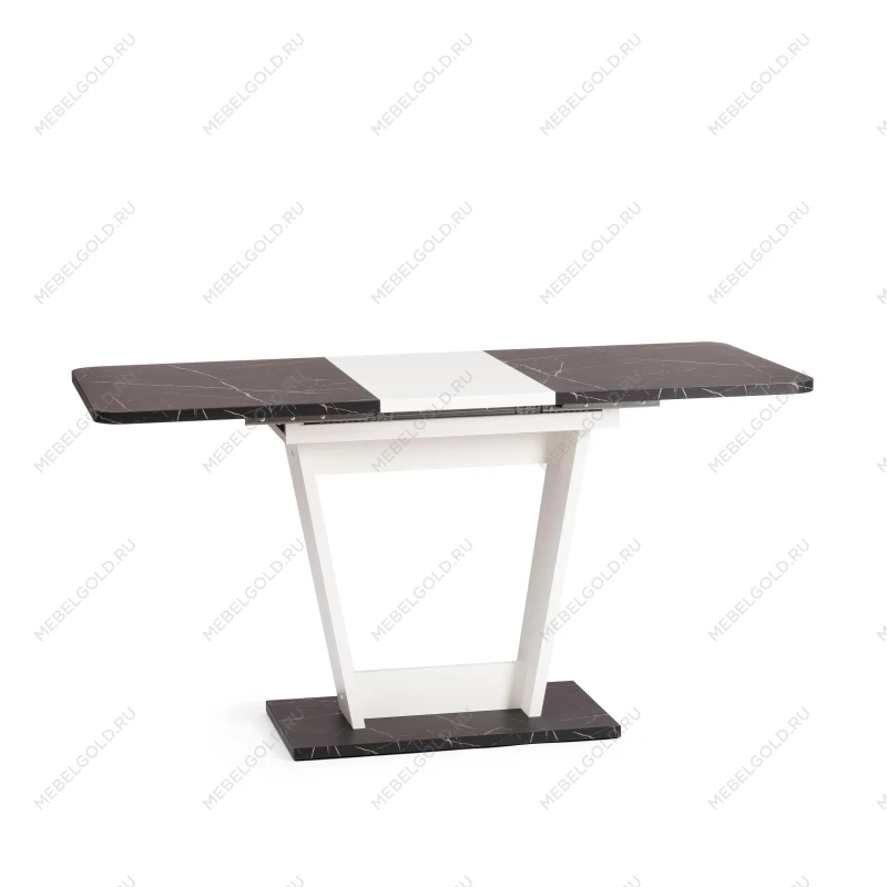 Стол обеденный FOX раздвижной, ЛДСП, 68.6x110-145x75 см, Мрамор черный/Белый | изображение 7