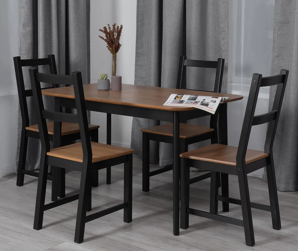 Стул Соната/Sonata chair, массив сосны, 41х50х95 см, антик/чёрный | изображение 10