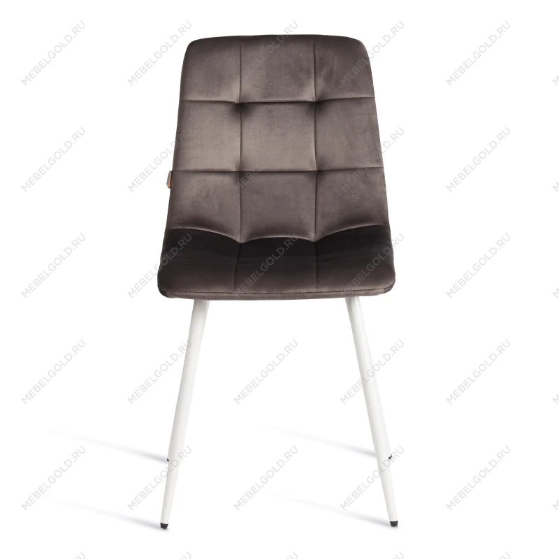 Стул CHILLY (mod. JSC-220), Велюр/металл, 44,5х52,5х88 см, Dark grey (темно-серый) HLR24 / белый | изображение 4