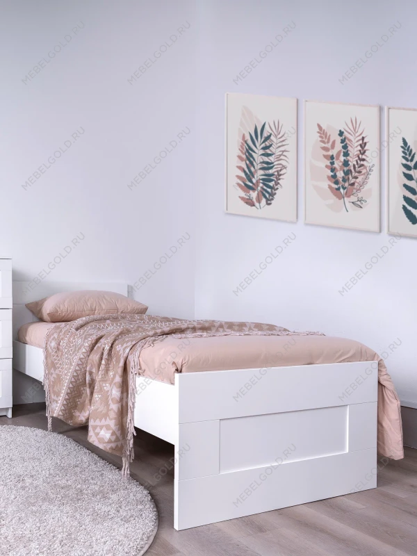 Кровать односпальная Сириус, 90х200 см, белая | изображение 9