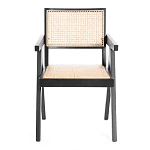 Кресло LOKI, дерево вяз/ротанг, черный, 50х50х84 см | изображение 4