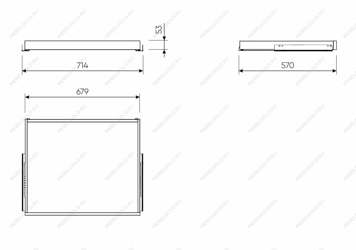 Выдвижная полка МАКС 75х58 серая | изображение 1