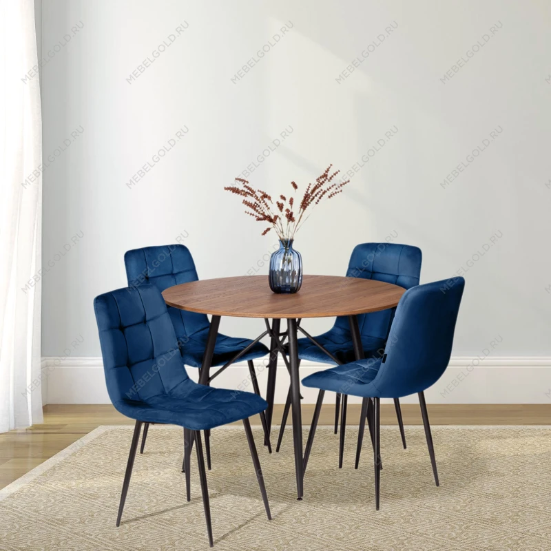 Стул CHILLY (mod. JSC-220), Велюр/металл, 44,5х52,5х88 см, Blue (синий) HLR64 / черный | изображение 10