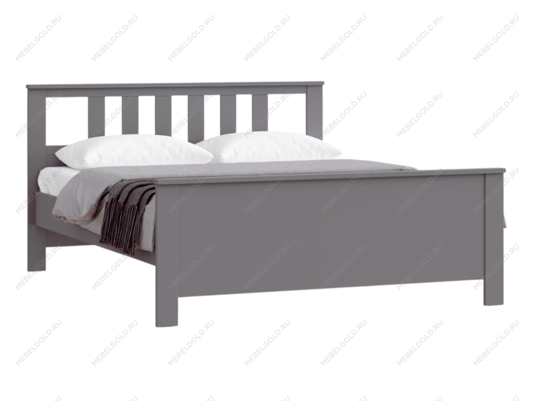 САГА кровать двойная 160х200 серая