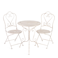 Комплект (стол + 2 стула) Secret de Maison Monique (mod. PL08-6241.6242), металл, стол:62*73, стул: 48*40*93, Античный белый (Antique White)