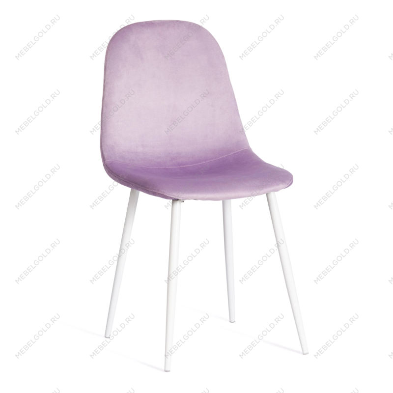 Стул BREEZE (mod. 4724), Велюр/металл, 44 х 53 х 87 см, Light lavander (светло-лавандовый) HLR26 / белый