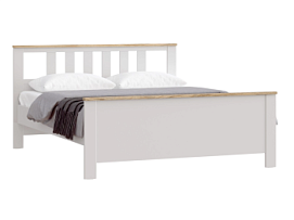 САГА кровать двойная 160х200 белая/ясень