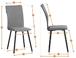 Стул обеденный La Rousse, NEW, флок, серый/черный, 29, 45x55x93 см | изображение 16