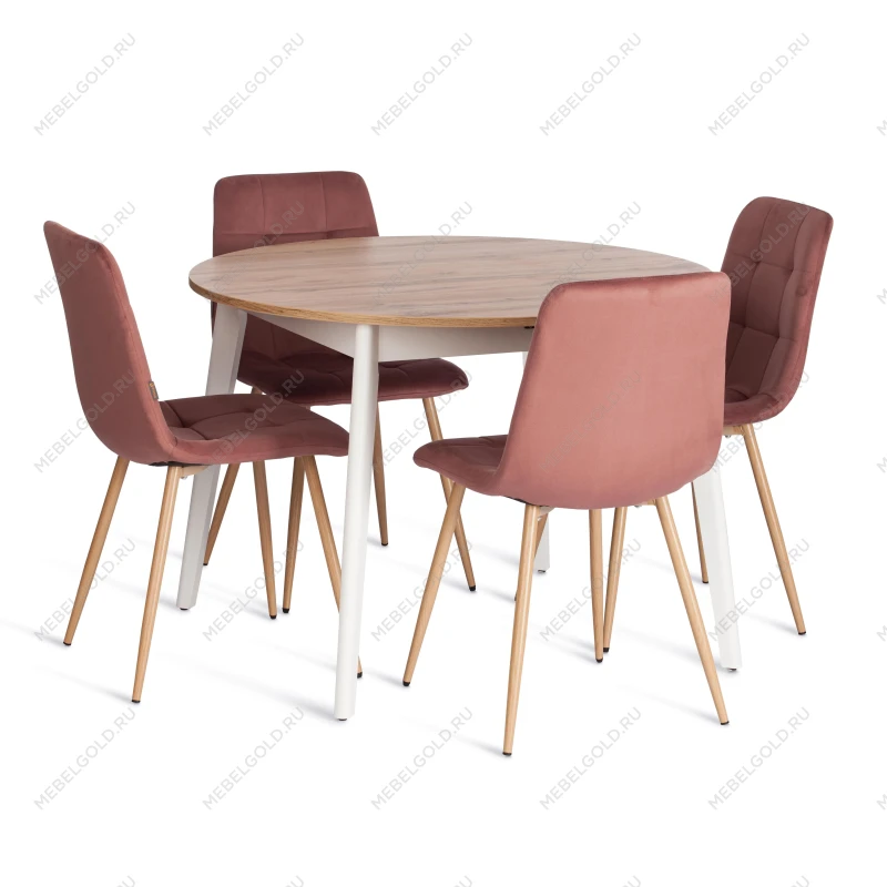 Стул CHILLY (mod. JSC-220), Велюр/металл, 44,5х52,5х88 см, Coral (коралловый) HLR44 / натуральный | изображение 5