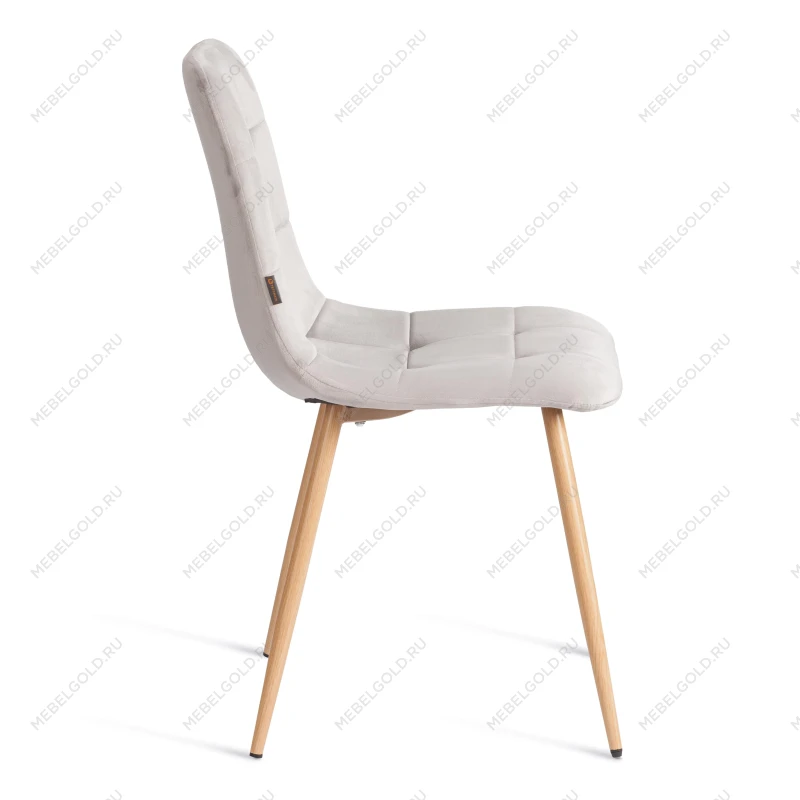 Стул CHILLY (mod. JSC-220), Велюр/металл, 44,5х52,5х88 см, Light grey (светло-серый) HLR14 / натуральный | изображение 1