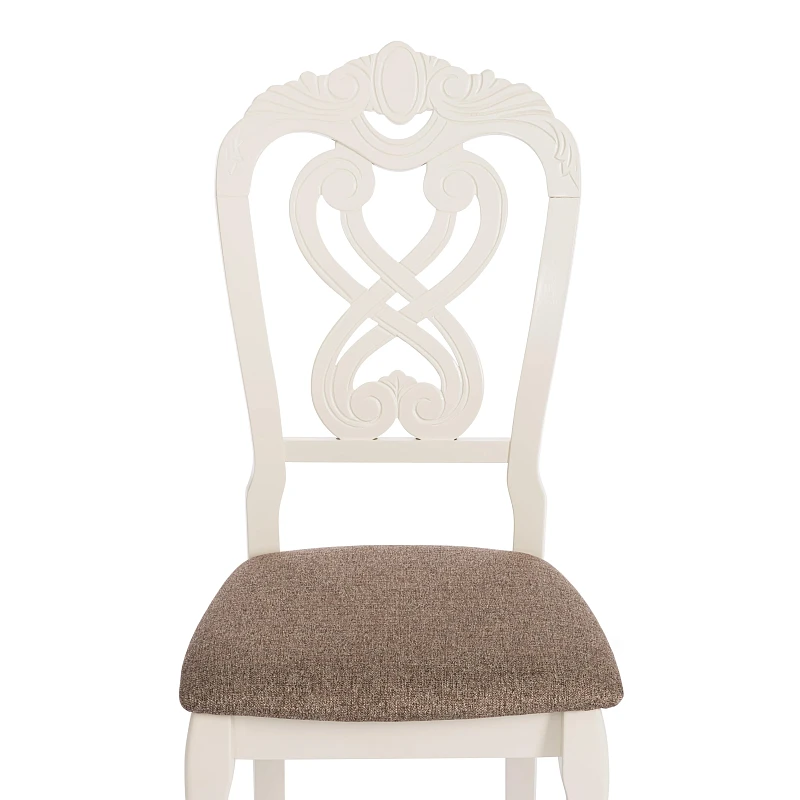 Стул -Андромеда/Andromeda, дерево гевея, 47х55,5х107 см, Ivory white, ткань коричневая S168-7 | изображение 5