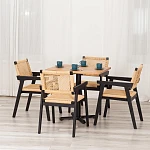 Стол VALHALLA, дерево вяз/железная опора, 80х65х76 см, груша №3/черная опора | изображение 7