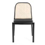 Стул FREYA, дерево вяз/ротанг, ткань лён, черный/черный лен, 46х41х79,5 см | изображение 4