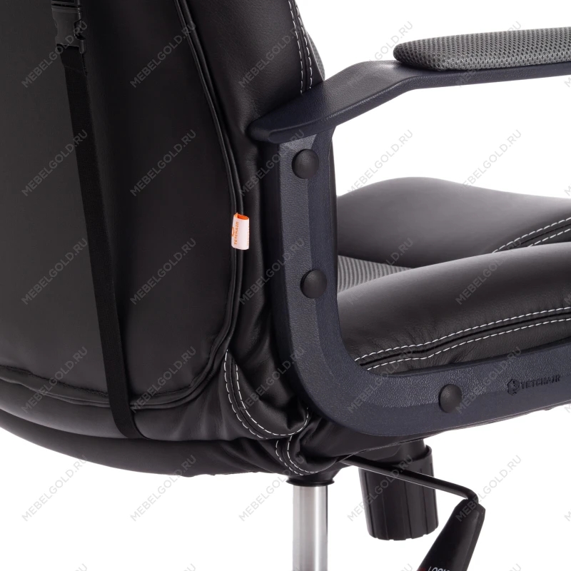 Кресло DRIVER (22), кож/зам/ткань, черный/серый, 36-6/TW-12 | изображение 11