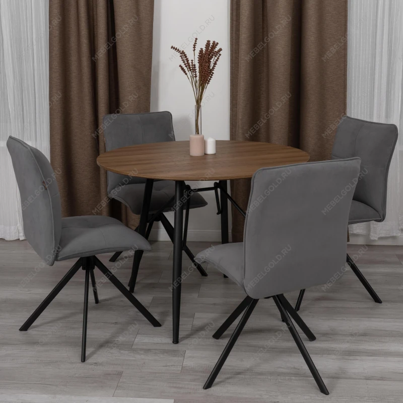 Стул обеденный Sweet, поворотный механизм 360, велюр, серый, 29 | изображение 8