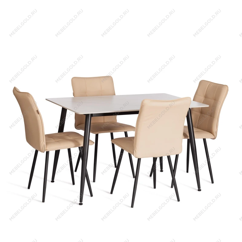 Стул обеденный Bari, LT, экокожа, бежевая, 41х55х89 см | изображение 9