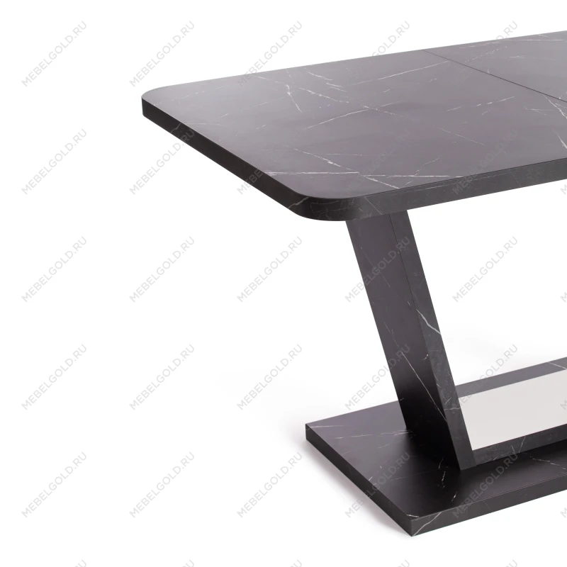Стол обеденный VOX раздвижной, ЛДСП, 132-172x85x75,5 см, Мрамор черный/Белый | изображение 8