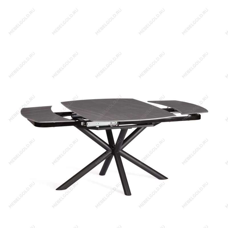 Стол обеденный Winston/Винстон, столешница керамика (матовая) /опоры металл, темно-серый/черный, (120+30+30)x80x75(+1) см | изображение 5