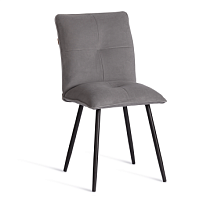 Стул обеденный Sweet, флок, серый/черный, 29, 46х55х88