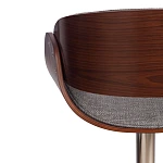 Барный стул LANDO (mod.4036), металл/дерево/ткань, 59х51х93-114 см, высота сиденья 62-83 см, серый/орех/хром, Aimcasa 28 | изображение 9