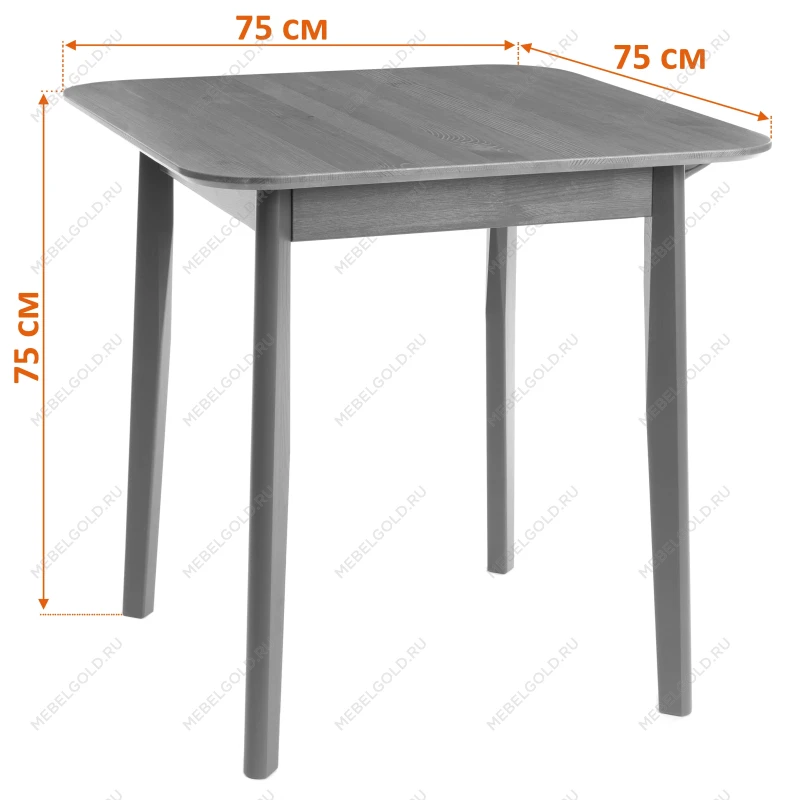 Стол Соната Люкс/Sonata Lux table, 75х75х75 см, массив сосны, антик/чёрный, 75х75х75 см | изображение 6