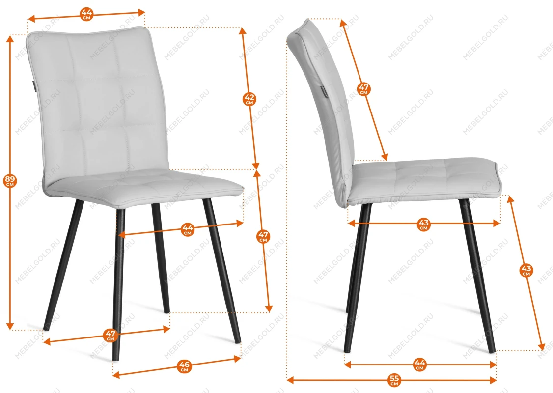 Стул обеденный Bari, LT, флок, бежевый/черный, 7, 41х55х89 см | изображение 16