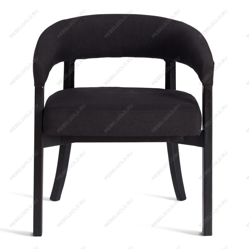 Стул SURTUR, дерево вяз/ткань лен, черный/черный лен, 54х53х74 см | изображение 4