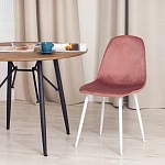 Стул BREEZE (mod. 4724), Велюр/металл, 44 х 53 х 87 см, Coral (коралловый) HLR44 / белый | изображение 9