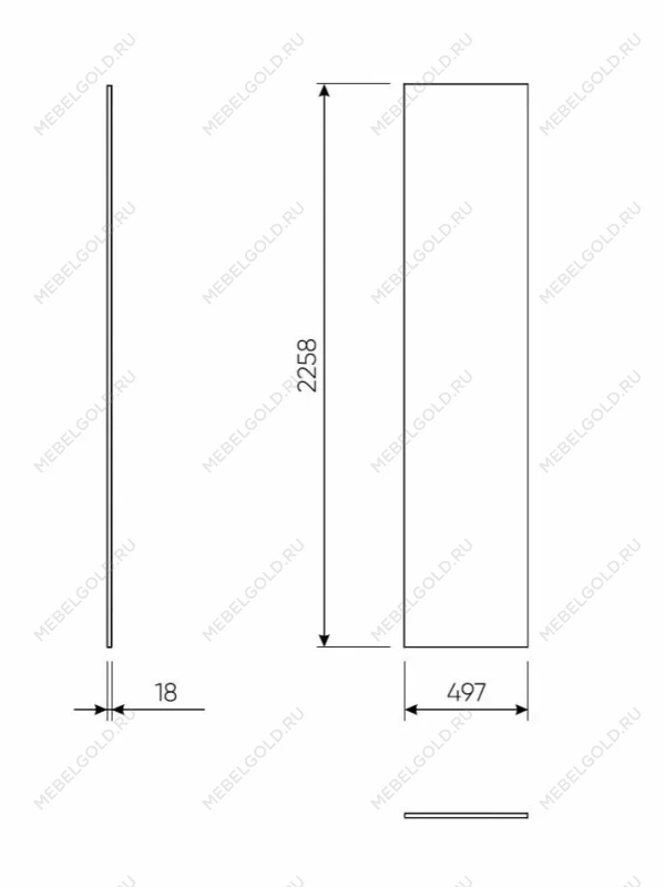 Дверь для шкафа МАКС, 50 см, гладкая, серая | изображение 1