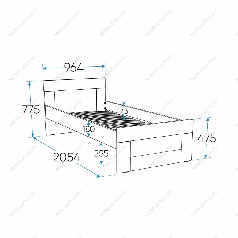 Кровать односпальная Сириус, 90х200 см, белая | изображение 11