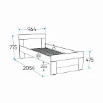 Кровать односпальная Сириус, 90х200 см, белая | изображение 11
