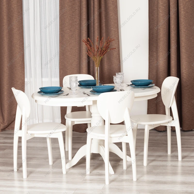 Стол STEFANO, бук, мдф, 100+30x80x77см, Ivory white | изображение 15