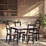Обеденный комплект Соната (стол + 4 стула)/Sonata dining set, массив сосны, стол: 120х75х73см  стул :41х50х95см, антик/чёрный | изображение 6