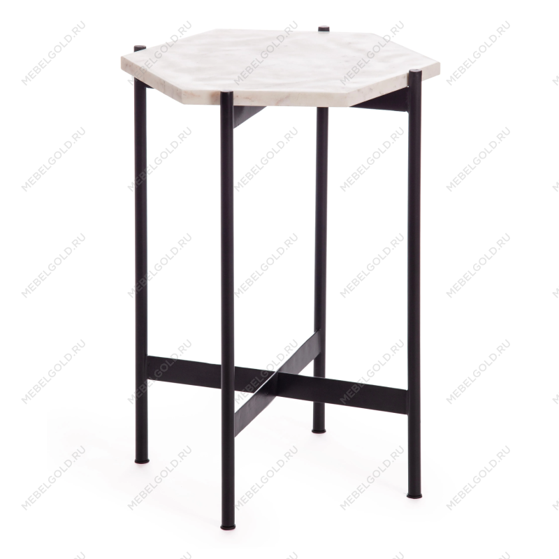 Столик кофейный Secret De Maison FENDY ( mod. 11980 ), алюминиевый сплав/мрамор, 38*38*53 см, античная медь