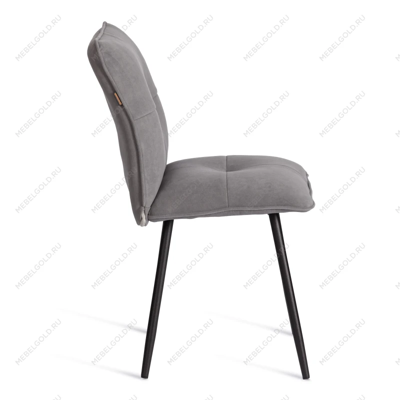 Стул обеденный Sweet, флок, серый/черный, 29, 46х55х88 | изображение 1
