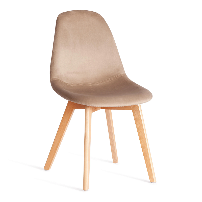Стул CINDY SOFT (mod. C1021F1-1), велюр/дерево бук, 55 х 48 х 83 см, коричневый HLR12 / натуральный