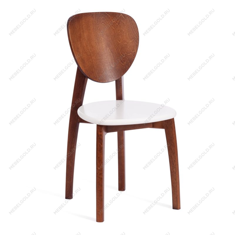 Стул DIAMANTE жесткое сидение, бук, 42 х 42 х 85 см, коричневый / белый