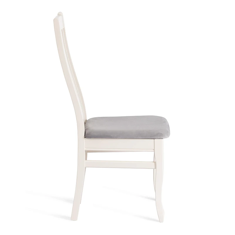 Стул DOLCE мягкое сидение, бук, 40х46х100см, ivory white, велюр Tenerife Ultimate grey | изображение 1