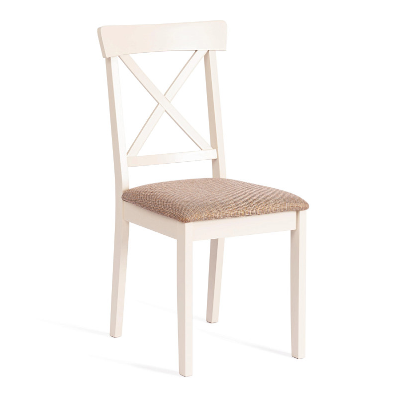 Стул Гольфи 2/Golfi 2, дерево гевея, 45*51*94, ivory white, ткань кор.-зол. (1505-9)