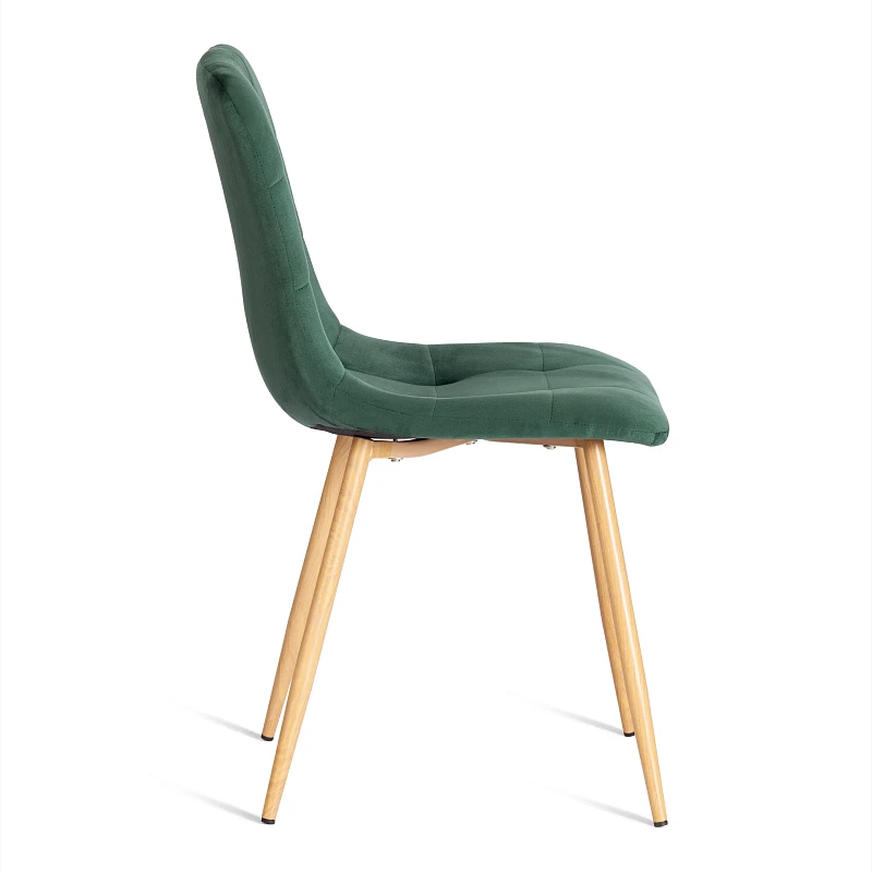 Стул CHILLY (mod. 7094-1), вельвет/металл, 44,5х52,5х86 см, dark green (темно-зеленый) HLR57 / натуральный | изображение 1