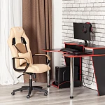 Кресло DRIVER (22), кож/зам/ткань, бежевый/бронза, 36-34/TW-21 | изображение 18