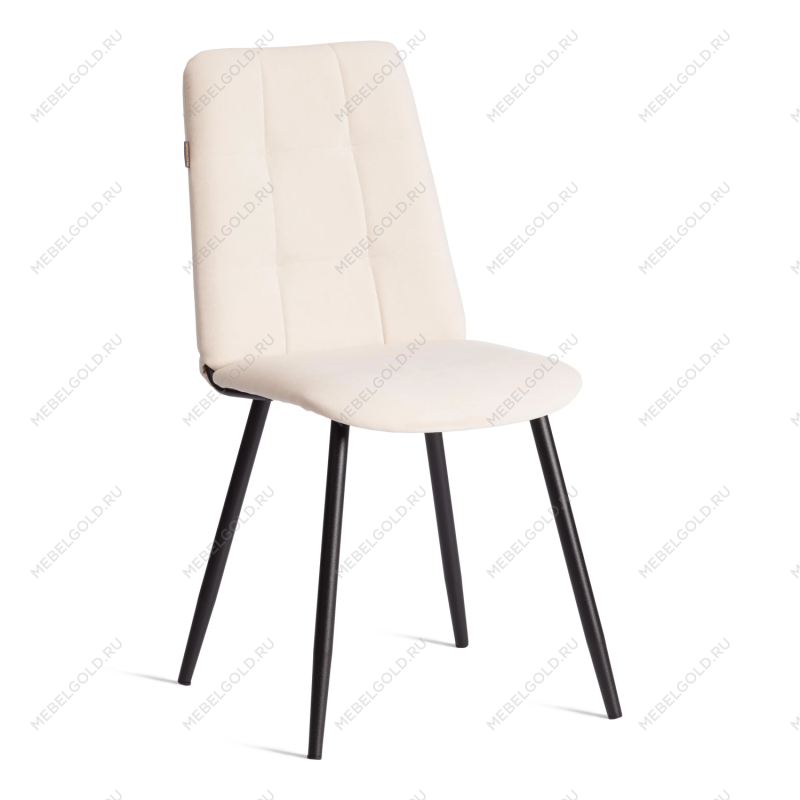 Стул обеденный Asti, TREND, флок, молочный/черный, 4, 47х54х86 см