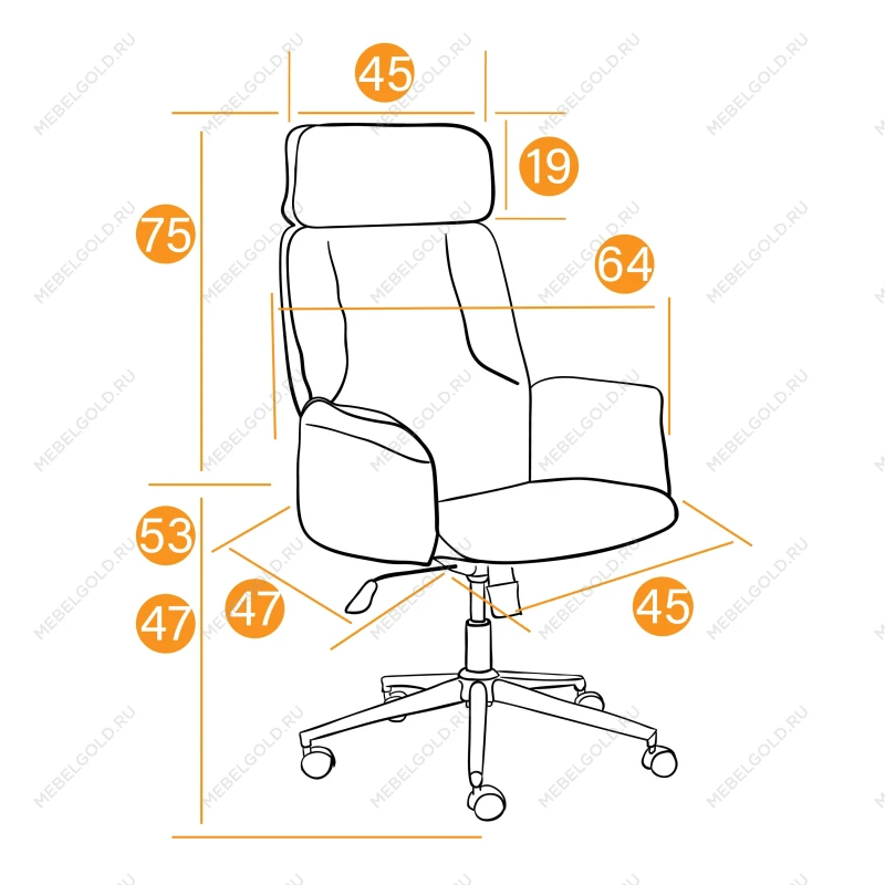 Кресло CHARM, флок, синий, 32 | изображение 15