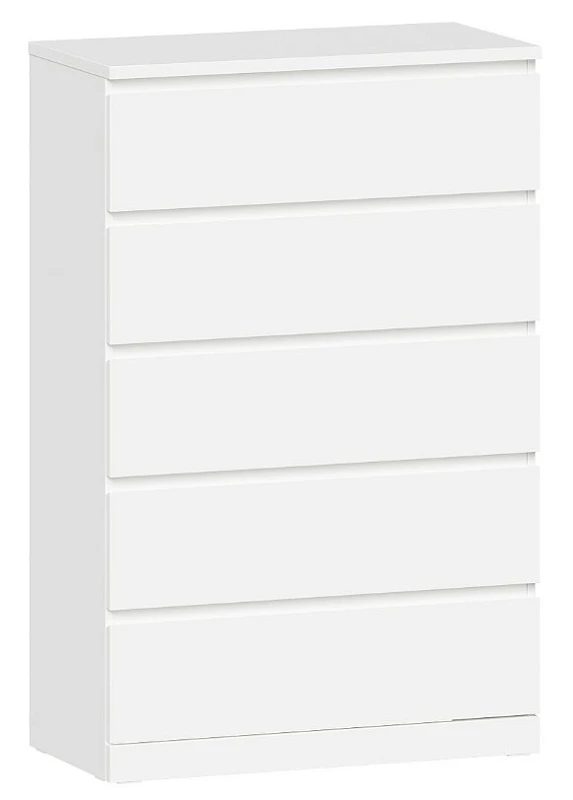 Комод ВАРМА, 5 ящиков, 80х123х40 см, эмаль белая