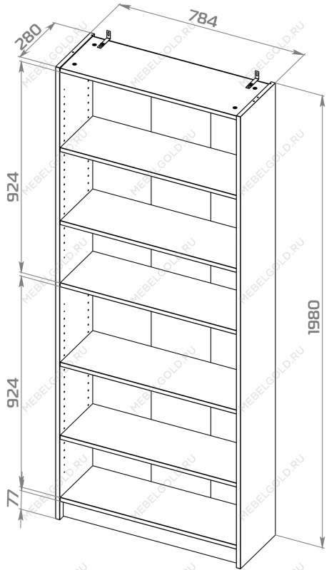 Стеллаж Варма Стэнд 78х198х28, серый | изображение 10