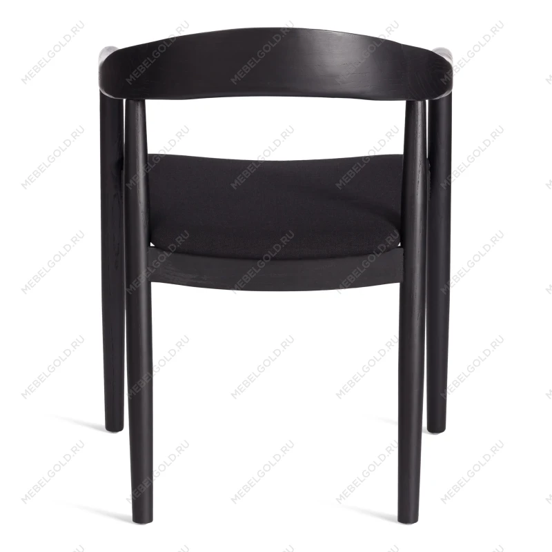 Стул BALDUR, дерево вяз/ткань лен, черный/черный лен, 49х52х76,5 см | изображение 3