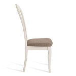 Стул -Андромеда/Andromeda, дерево гевея, 47х55,5х107 см, Ivory white, ткань коричневая S168-7 | изображение 1